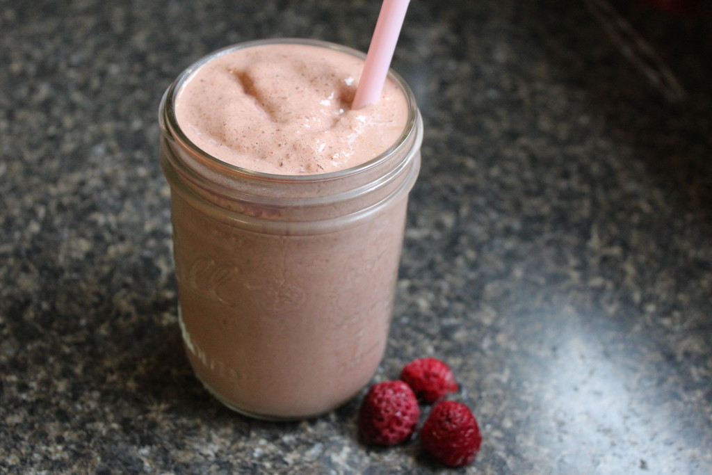 double chocolate raspberry protein shake