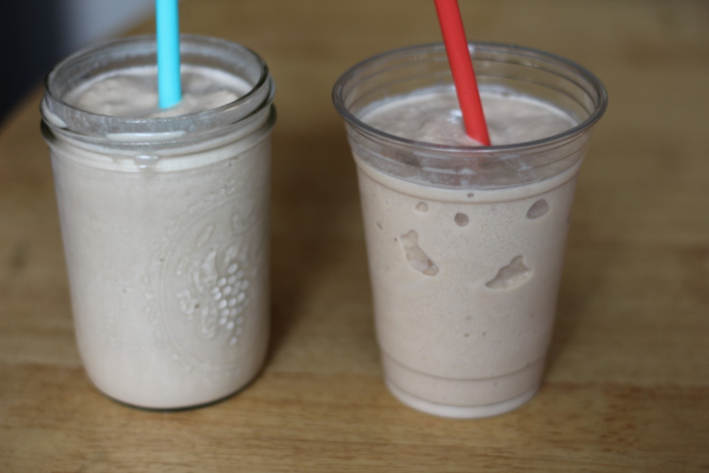 chocolate cookie dough peanutbutter banana protein shake