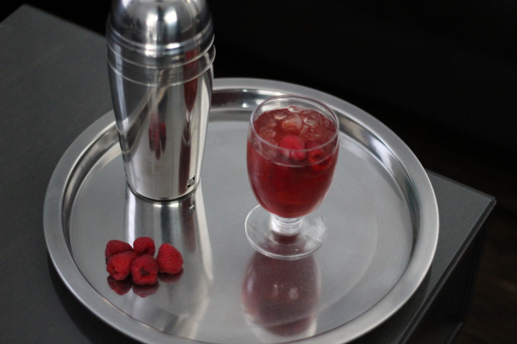 raspberry rose bourbon cocktail