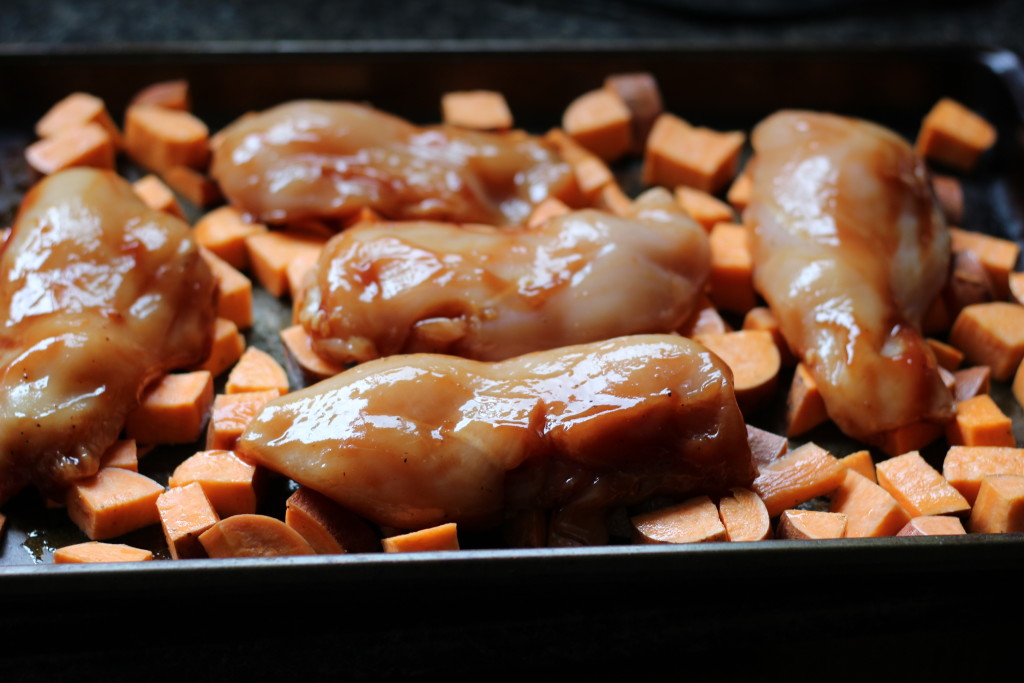 bbq chicken and sweet potatoes