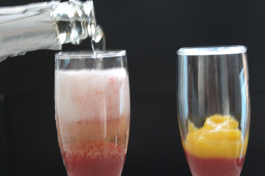 sparkling wine + fruit cocktail