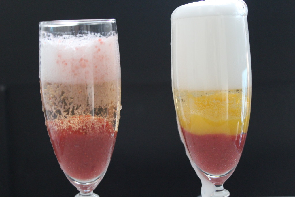 sparkling wine + fruit cocktail