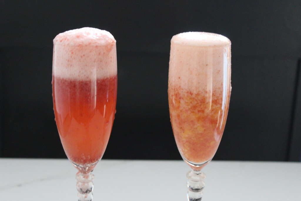 sparkling wine + fruit cocktail