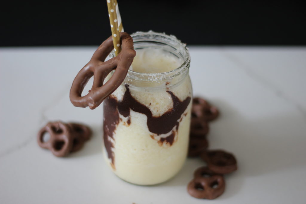 chocolate covered pretzel milkshake